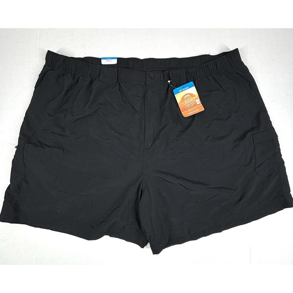 Columbia PFG Swim Trunks Mens 3X Black Omni Shade Beach Solid Water‎ Short NEW - Picture 1 of 8